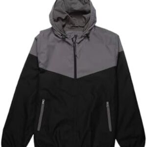 RSQ Two-Tone Black and Gray Windbreaker men’s size L